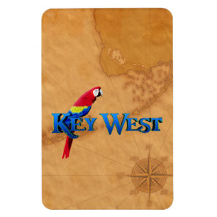 Key West och karta Magnet