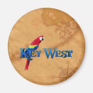 Key West och karta Magnet