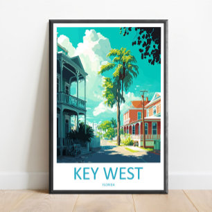Key West Resa Tryck Väggkonst Key West Vägghängnin