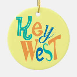 Key West rolig typografisk design Julgransprydnad Keramik