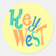 Key West rolig typografisk design Runt Klistermärke (Front)