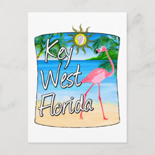 Key West Rosa Flamingo Florida Keys Vykort