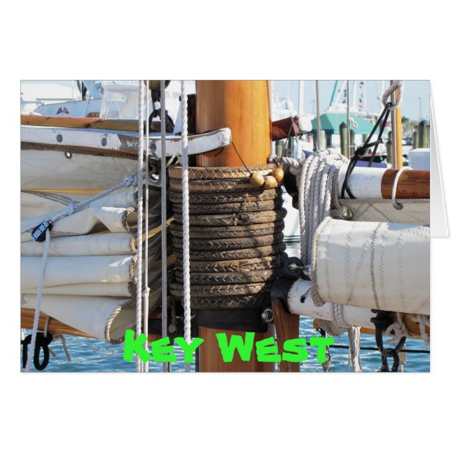 Key West-skonare Hälsningskort (Framsidan Horizontal)