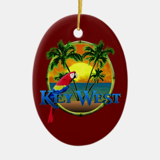 Key West solnedgång Julgransprydnad Keramik (Framsidan)