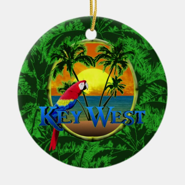 Key West solnedgång Julgransprydnad Keramik (Framsidan)