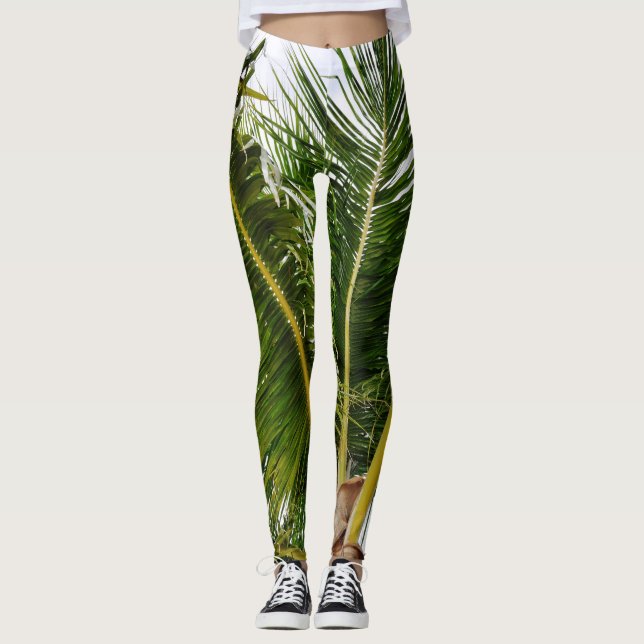 Key West som är tropiskt, palmträd Leggings (Framsida)