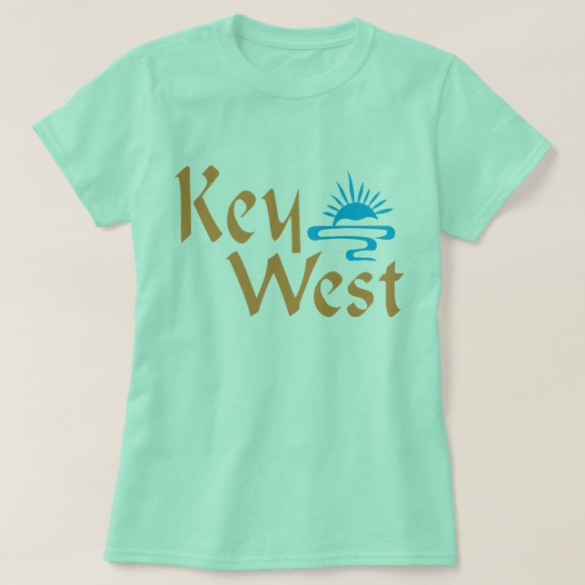 Key West t-skjorta med solnedgångdesign T Shirt (Design framsida)