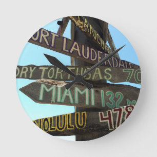 Key West tecken Rund Klocka