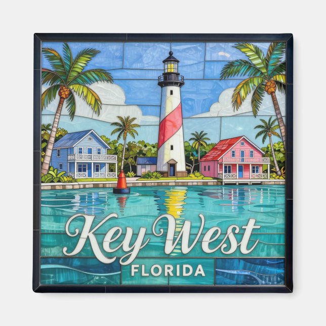 Key West Tropisk Ö 🐚 Magnet (Framsidan)