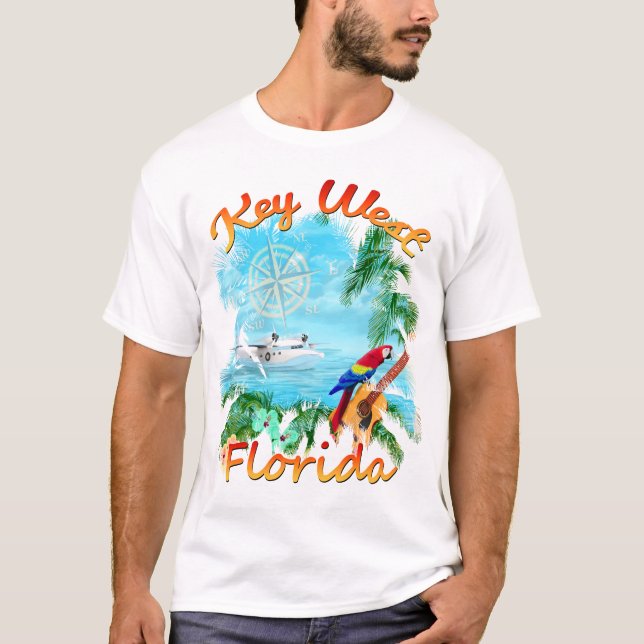 Key West tropisk sten T-shirt (Framsida)