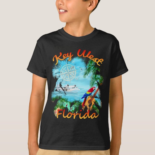 Key West tropisk sten Tee Shirt (Framsida)