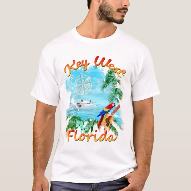 Key West tropisk sten Tee Shirt (Framsida)