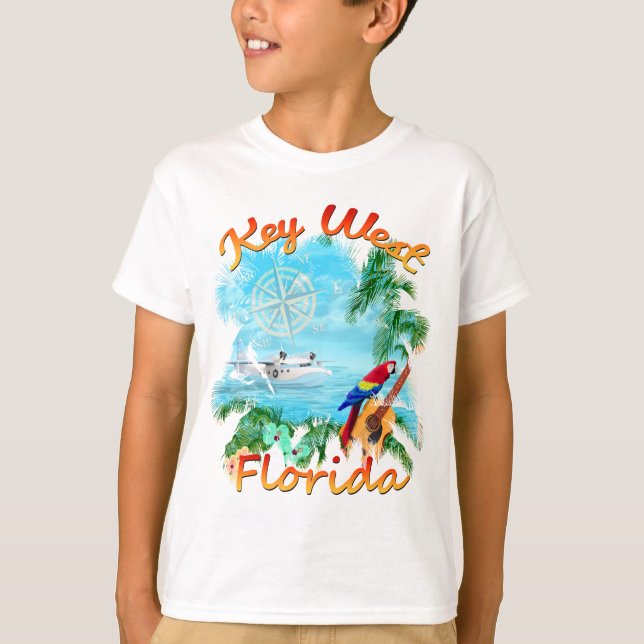 Key West tropisk sten Tee Shirt (Framsida)