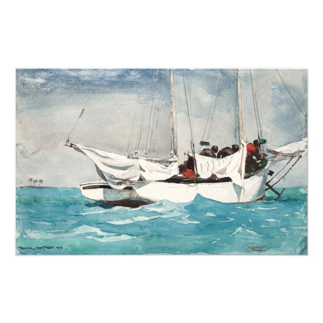 Key West, Upphissning av Ankar (1903) av Winslow H Fototryck (Framsidan)