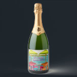 Key West Vibes Bachelorette Weekend<br><div class="desc">Pop the bubbly and celebrate the bride-to-be with these vibrant champagne labels! Featuring a cheerful design of beach bar tables with bright green umbrellas and lively orange and pink seating, these labels are perfect for personalizing your bottles of champagne or sparkling wine. They'll add a fun, tropical touch to your...</div>