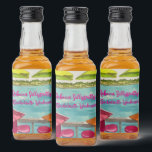 Key West Vibes Bachelorette Weekend Spritflaskor Etikett<br><div class="desc">Add a personalized splash to your bachelorette party favors with these vibrant mini liquor bottle labels! Featuring a cheerful design of beach bar tables with bright green umbrellas and lively orange and pink seating, these labels are perfect for customizing tiny bottles for the bride squad. They'll add a fun, tropical...</div>