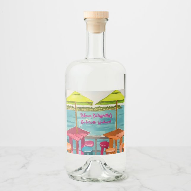 Key West Vibes Möhippe Helg Spritflaskor Etikett (Framsida)