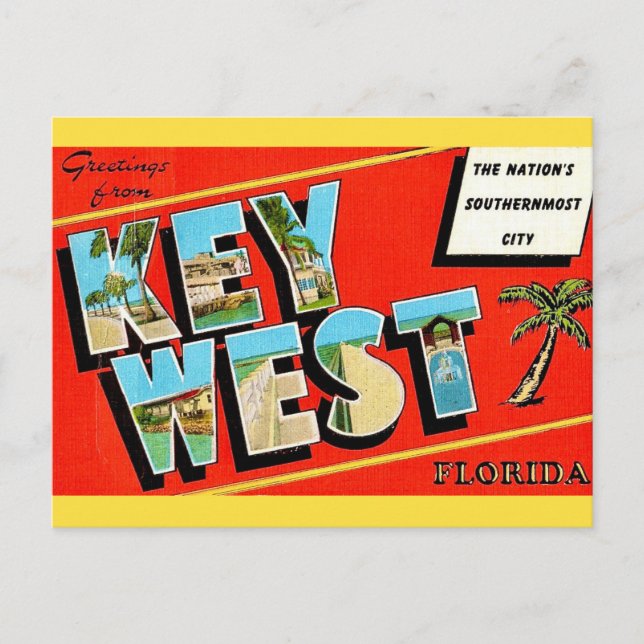 Key West Vintage vykort (Framsida)