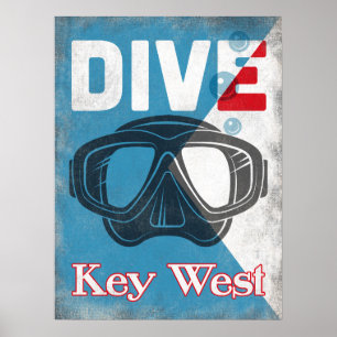 Key West vintagedyka maskerar Poster