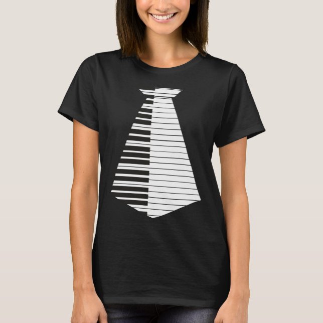 Keyboard pianist piano tie musician t shirt (Framsida)