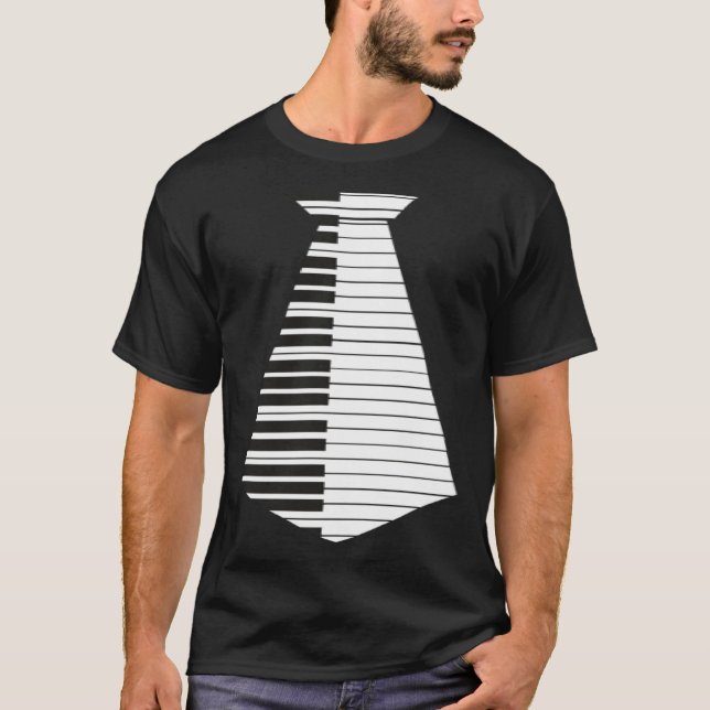 Keyboard pianist piano tie musician t shirt (Framsida)