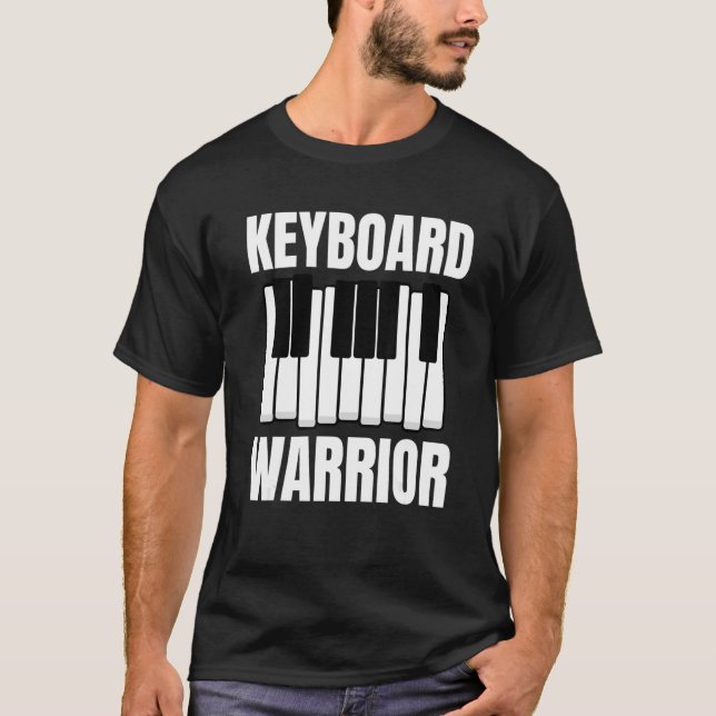 Keyboard Warrior  Synth Music Producer Synthesizer T Shirt (Framsida)