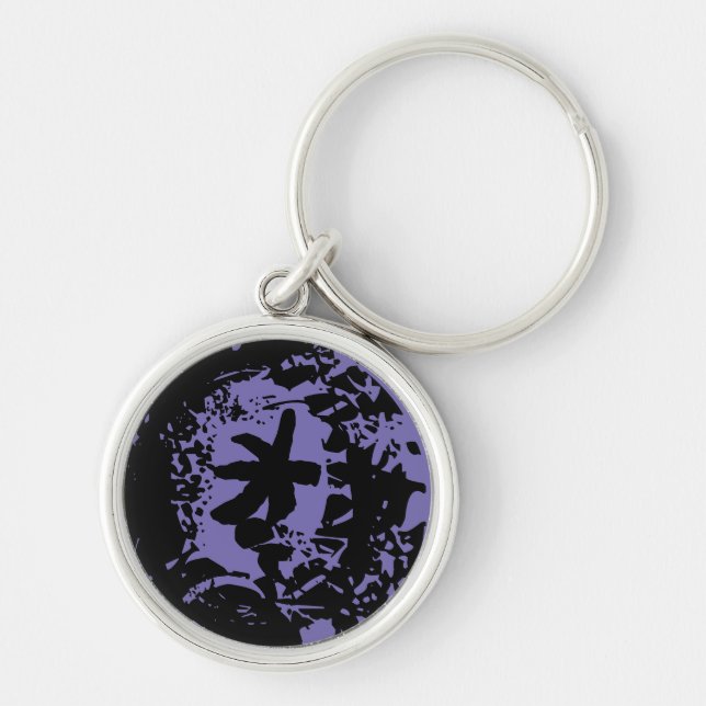 KEYCHAIN ART AND DESIGT RUND SILVERFÄRGAD NYCKELRING (Framsidan)
