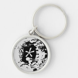 KEYCHAIN ART AND DESIGT RUND SILVERFÄRGAD NYCKELRING