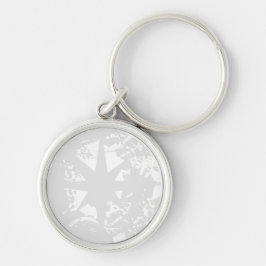 KEYCHAIN ART AND DESIGT RUND SILVERFÄRGAD NYCKELRING