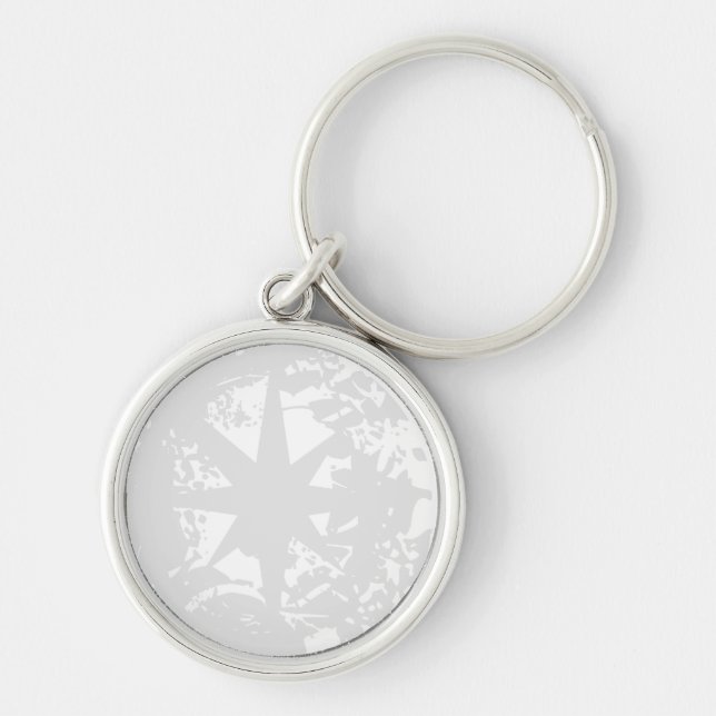 KEYCHAIN ART AND DESIGT RUND SILVERFÄRGAD NYCKELRING (Framsidan)