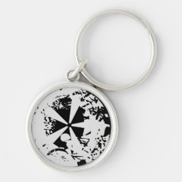 KEYCHAIN ART AND DESIGT RUND SILVERFÄRGAD NYCKELRING