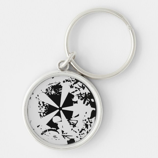 KEYCHAIN ART AND DESIGT RUND SILVERFÄRGAD NYCKELRING (Framsidan)