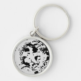 KEYCHAIN ART AND DESIGT RUND SILVERFÄRGAD NYCKELRING