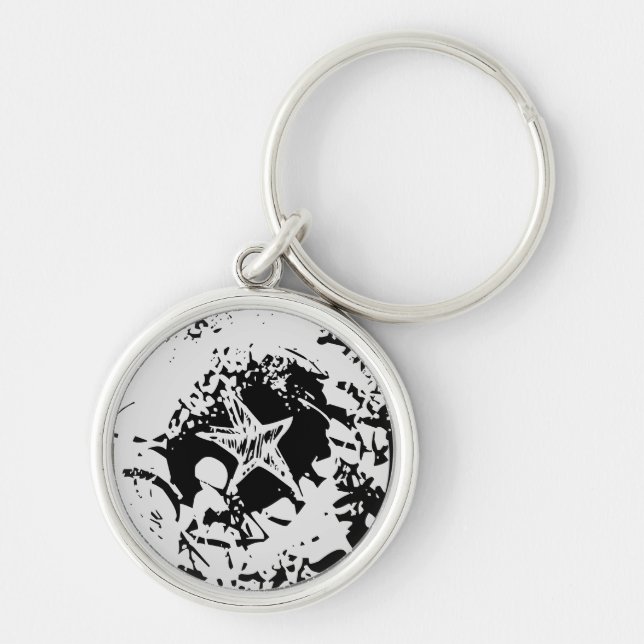 KEYCHAIN ART AND DESIGT RUND SILVERFÄRGAD NYCKELRING (Framsidan)