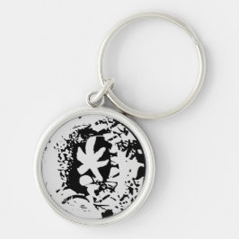 KEYCHAIN ART AND DESIGT RUND SILVERFÄRGAD NYCKELRING