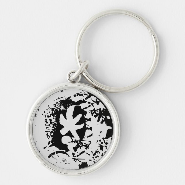 KEYCHAIN ART AND DESIGT RUND SILVERFÄRGAD NYCKELRING (Framsidan)