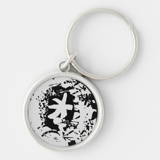 KEYCHAIN ART AND DESIGT RUND SILVERFÄRGAD NYCKELRING (Framsidan)