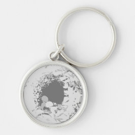KEYCHAIN ART AND DESIGT RUND SILVERFÄRGAD NYCKELRING