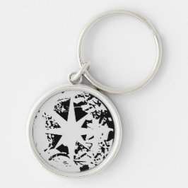 KEYCHAIN ART AND DESIGT RUND SILVERFÄRGAD NYCKELRING