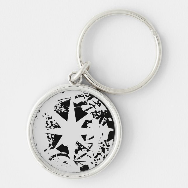 KEYCHAIN ART AND DESIGT RUND SILVERFÄRGAD NYCKELRING (Framsidan)