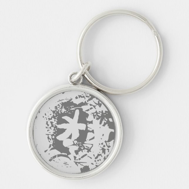 KEYCHAIN ART AND DESIGT RUND SILVERFÄRGAD NYCKELRING (Framsidan)