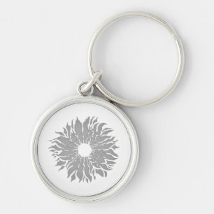 KEYCHAIN ART DESIGN STIL RUND SILVERFÄRGAD NYCKELRING