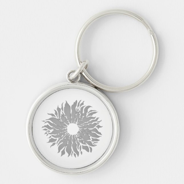 KEYCHAIN ART DESIGN STIL RUND SILVERFÄRGAD NYCKELRING (Framsidan)