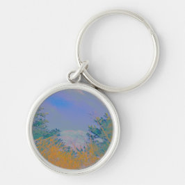 KEYCHAIN ART DESIGN STIL RUND SILVERFÄRGAD NYCKELRING