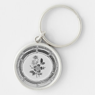 KEYCHAIN ART DESIGN STIL RUND SILVERFÄRGAD NYCKELRING