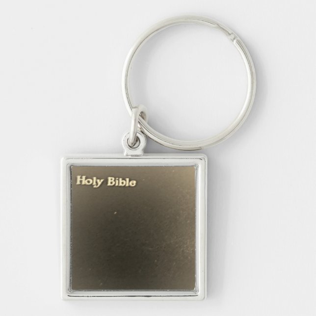 KEYCHAIN ART STIL DESIGN FYRKANTIG SILVERFÄRGAD NYCKELRING (Framsidan)