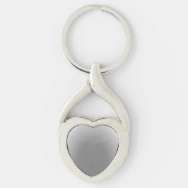 KEYCHAIN ART STIL DESIGN TWISTED HEART SILVERFÄRGAD NYCKELRING
