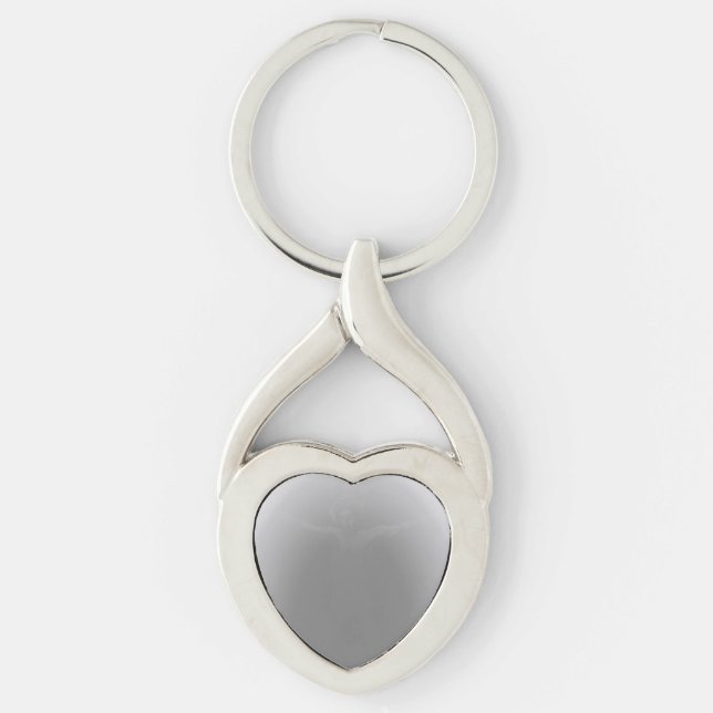 KEYCHAIN ART STIL DESIGN TWISTED HEART SILVERFÄRGAD NYCKELRING (Framsidan)