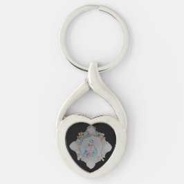 KEYCHAIN ART STIL DESIGN TWISTED HEART SILVERFÄRGAD NYCKELRING