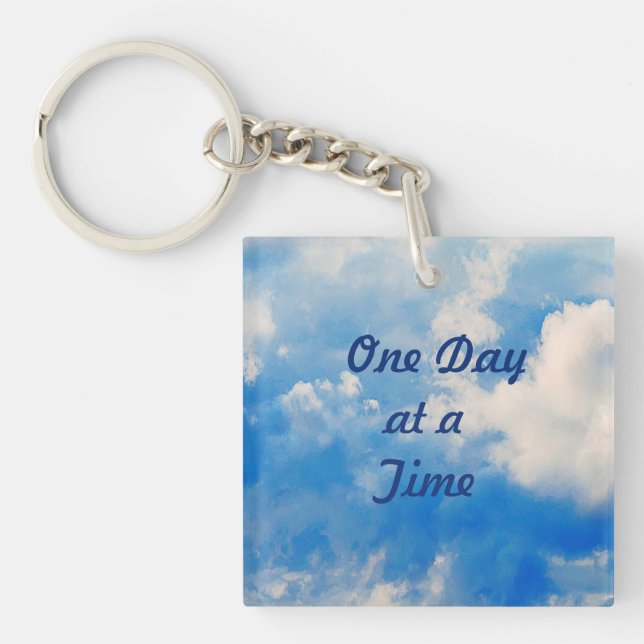 Keychain-Azure med vita moln (Framsidan)